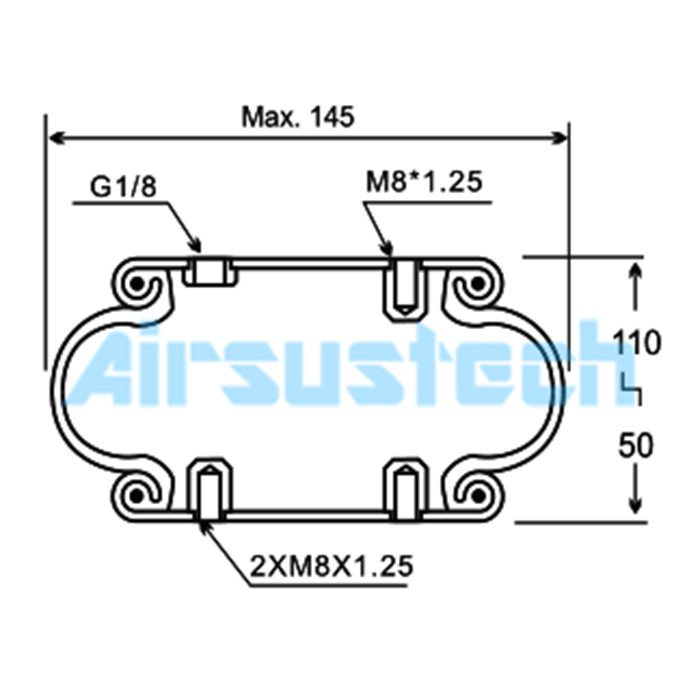 50MM Industrial Air Springs FS40-6 Contitech Natural Rubber Cord Bellows Air Bags G1/4 WBE100-E1
