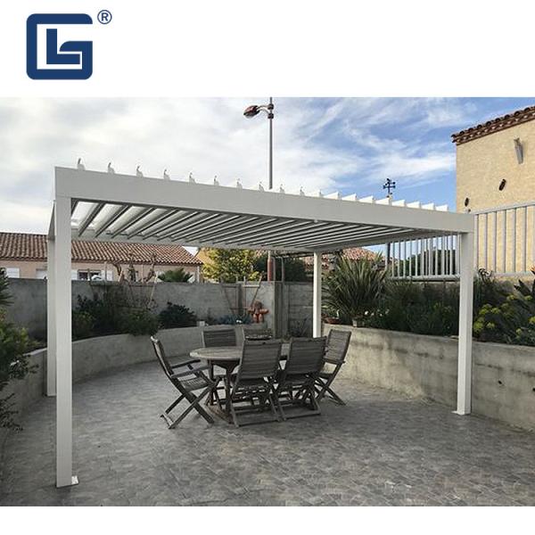 IP67 Rainproof Electric Louvered Pergola Waterproof Retractable Roof PVDF