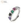Buy cheap 18k Gold Plated Heart Diamond Rings Adjustable Open Sweet Love Zircon from wholesalers