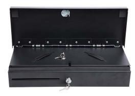 12V 24V Locked Fliptop Cash Drawer Money Storage Box RJ11 RJ12 Double Row Tray 6 Bill 170A
