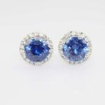 Sterling Silver 8mm Round Green Cubic Zirconia Earrings (JRE055)