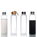 Wholesale 500Ml Transparent High Borosilicate Glass Water Bottle With Stainless