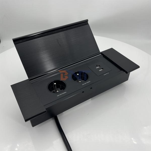 office furniture 2 fr power plug hydraulic conference table pop-up built-in