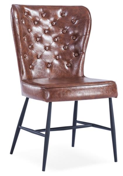 Buy cheap Metal Leg PU Leather Luxury Upholstered Painted Dining Chair from wholesalers