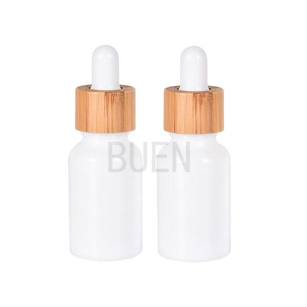 Buy cheap Bamboo Collar Glass Cosmetic Dropper Bottle White Porcelain Glossy from wholesalers