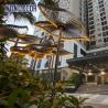 Buy cheap Large Stainless Steel Outdoor Sculpture Geometric Leaf Shaped Pavilion In Courtyard Square from wholesalers