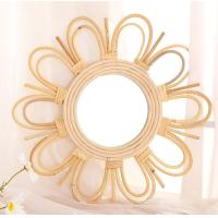 Buy cheap Natural Handmade Decorative Wall Rattan Mirror Modern Luxury home decorations product