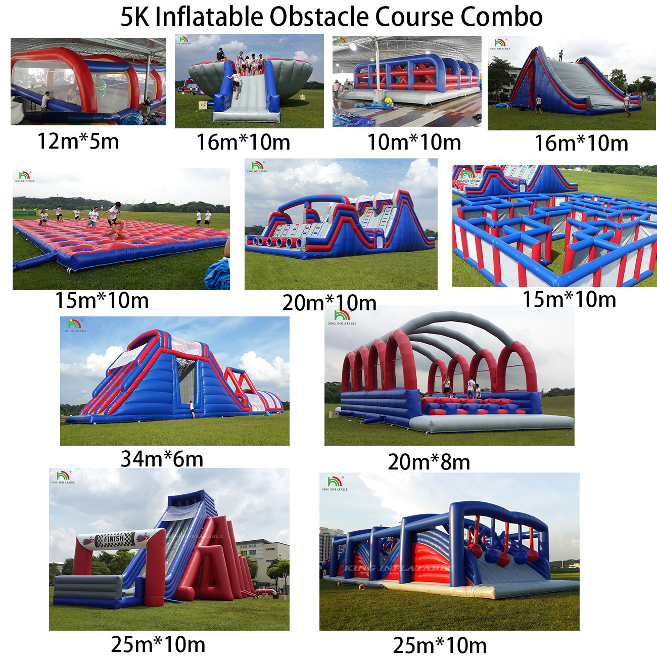 Competitive Challenge Inflatable Bounce Obstacle Course PVC Mattress Running Inflatable Course Equipment For Event