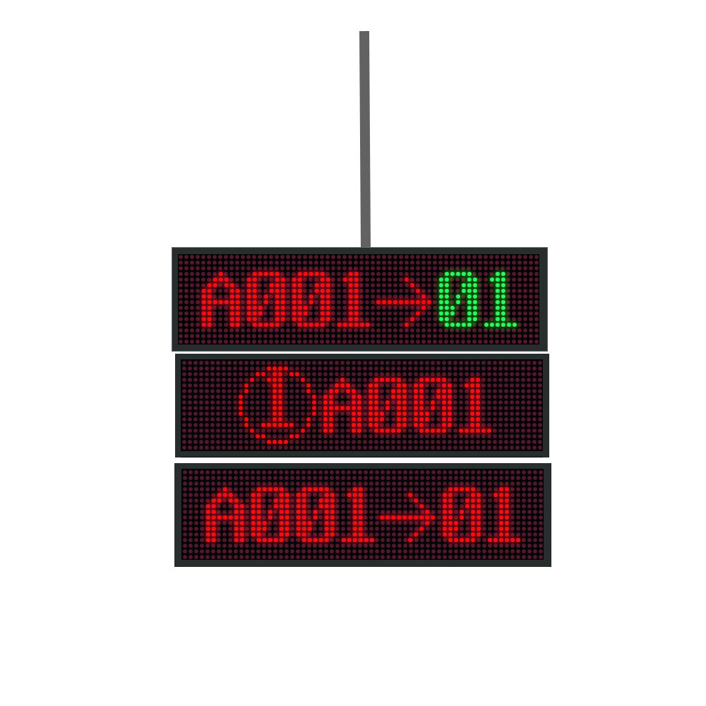 OEM Hang Up/Wall Mount Dot Matrix LED Counter Display Unit For Queue Management System