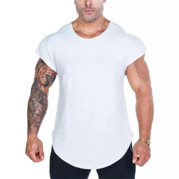 Buy cheap Muscle Fitness high quality soild color Cotton shirts Men sports T-shirt from wholesalers