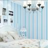 Buy cheap Embossed Kids Bedroom Wallpaper , Vinyl Blue and White Striped Wallpaper from wholesalers