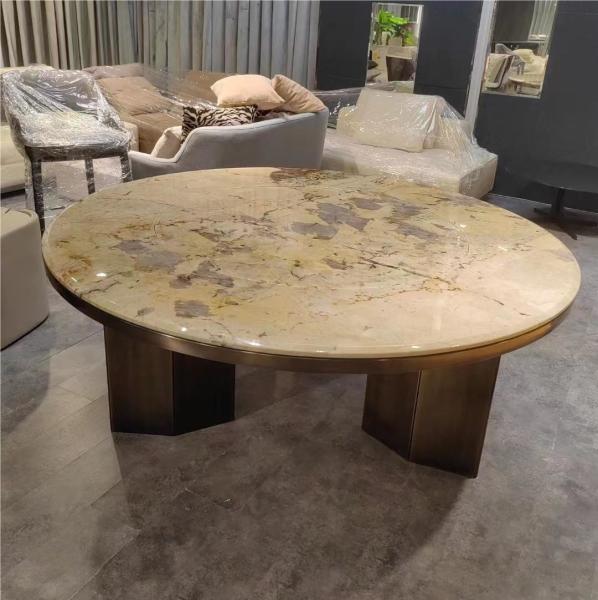 Buy cheap Top Round Kitchen Marble Contemporary Luxury Dining Table Set 6 from wholesalers