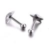 Buy cheap Christmas girls fift shiny star cute earrings stainless steel body jewelry from wholesalers