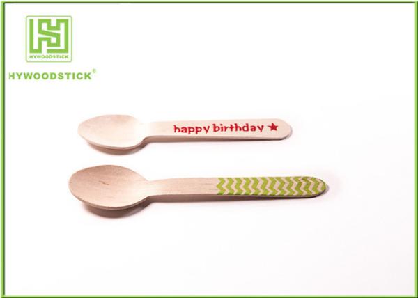 Buy cheap Eco Friendly Cutlery Cutlery Red Heart Printing 110mm Disposable Dessert Spoons Included from wholesalers