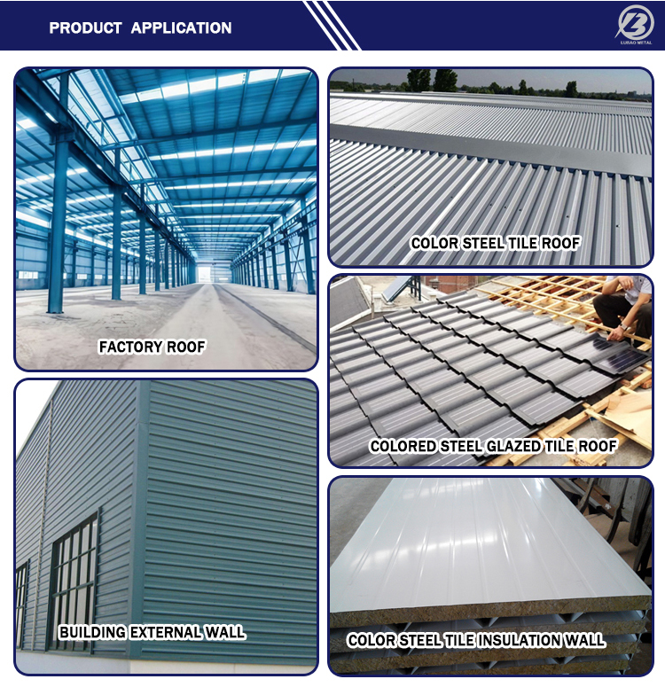 RAL color PPGI 0.48mm Color Coated gi roofing sheet with Z30-Z40 Coating and Processing Service Punching
