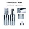 Buy cheap 50ml Silver Glass electroplating cylindrical Bottle With Transparent Lid For Cosmetic Glass Bottles from wholesalers