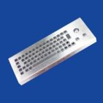 Brushed Industrial Computer Small Footprint Desktop Keyboard With Trackball