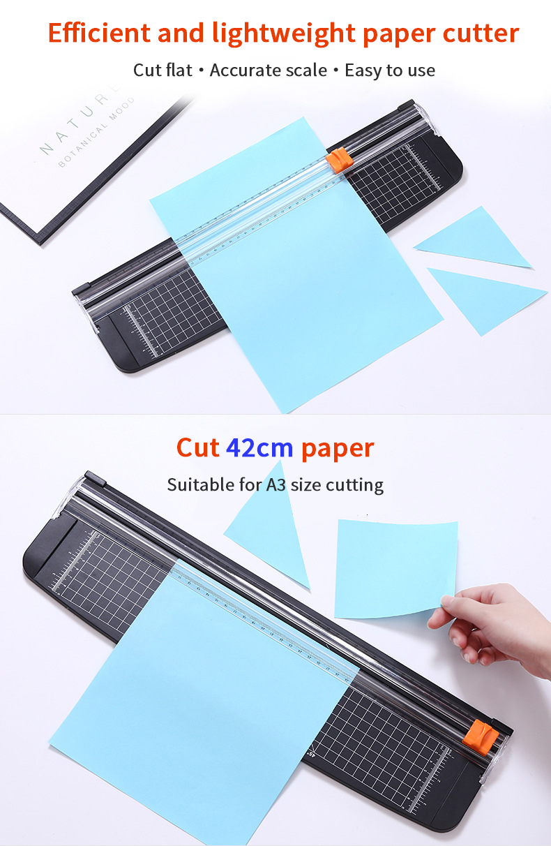 Compact Manual A3 Paper Trimmer with Safely Blade and Cutting Thickness of 1mm in Black