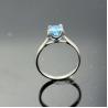 Buy cheap Women 925 Silver Jewelry 5mm Round Blue Topaz Cubic Zircon Ring(R258) from wholesalers
