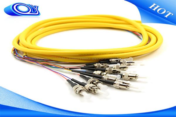 ST / UPC Jacketed 12 CORE Optical Fiber Pigtail , Fan Out Fiber Optic Cable 3