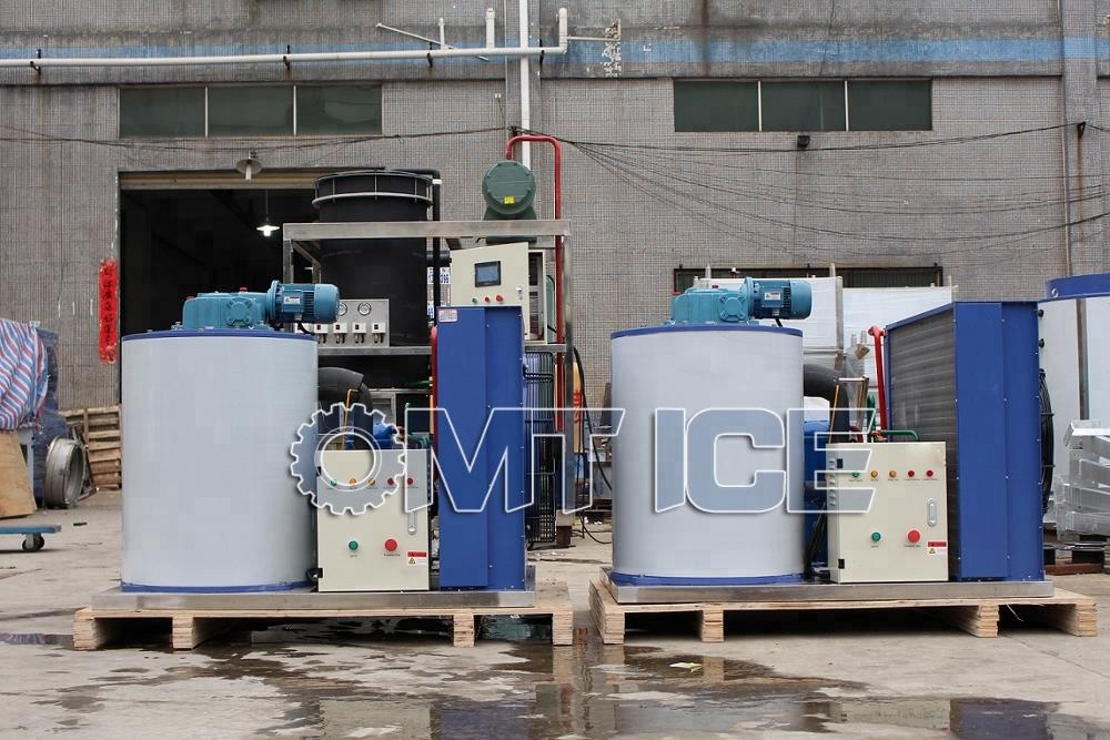Commercial Freshwater Flake Ice Machine 5HP Flake Ice Making Machine 1Ton/24hrs