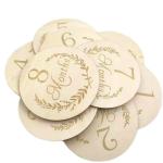 13-Piece Newborn Baby Monthly Milestone One-Sided Laser Cut Folk Art Words