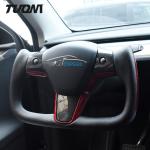 Yoke Tesla Carbon Fiber Steering Wheel 100% Fit Durable Ergonomic Grip