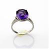 Buy cheap Sterling Silver Ring with 10mmx12mm Oval Purple Cubic Zircon (R206) from wholesalers