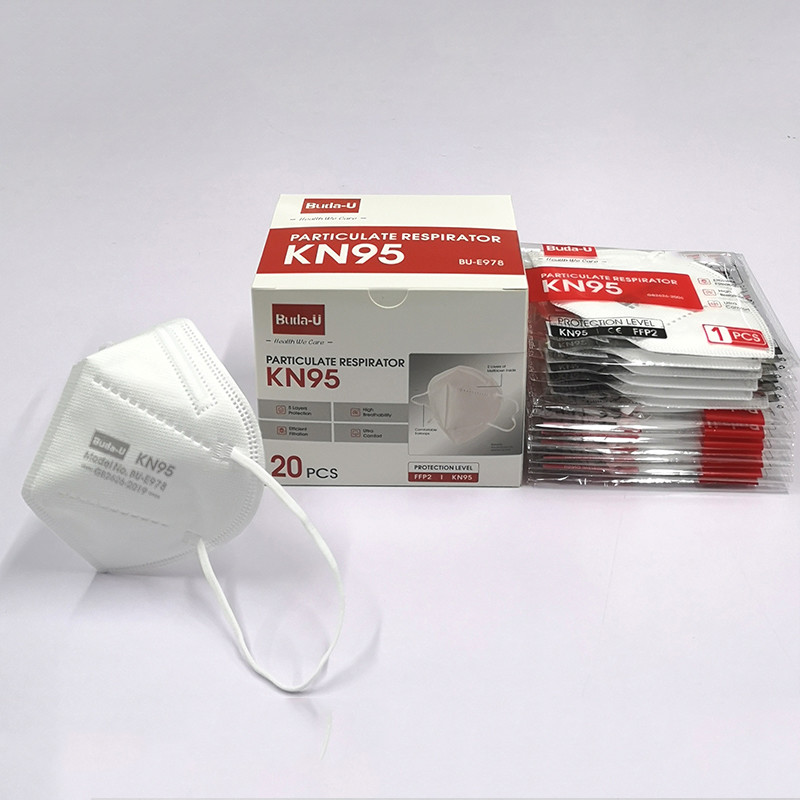 EUA Authorized Folding 5 Layer KN95 Face Mask with Elastic Earloops