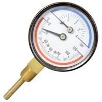 Buy cheap Bottom 2.5'' 63MM Pressure Temperature Gauges 16 Bar 1/2 BSPT product