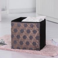 Buy cheap 30x30x30cm Black And Gold Fabric Foldable Storage Bins product