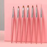 Metal Handle Triangle Nail Gel Paint Brush 12pcs Set Nail Polish Brush