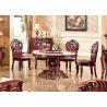 Buy cheap wood round carved marble top dining room table from wholesalers