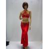 Buy cheap 2pcs Halter Neck Red Metallic Belly Dance Performance Wear Bras & Skirt Belly Dance Clothes from wholesalers