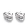 Buy cheap AAA+ 925 Silver CZ Earrings 2.81g 4mm Cubic Zirconia Stud Earrings from wholesalers