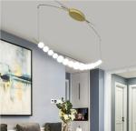 Linear Glass Pendant Lamps 32W 3000K Warm Light White Glass Ball Custom Pendant