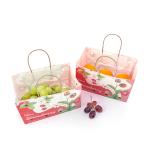 Handle Kraft Fruit Paper Bags Compostable For Fruit Packaging Takeaway