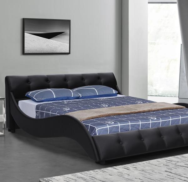 Buy cheap Pu Leather Upholstered Bed Frame Italian Faux Tufted On Headboard King Size from wholesalers