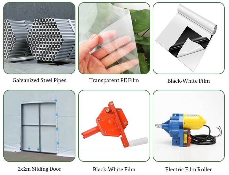 0.22kn/m2 Snow Load Capacity Easy Installation Tunnel Greenhouse with 1.5 Meter Arch Rod and Bolted / Welded Method