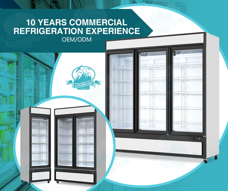 -22C 450L Commercial Freezers Upright Ice Cream Fridge Showcase