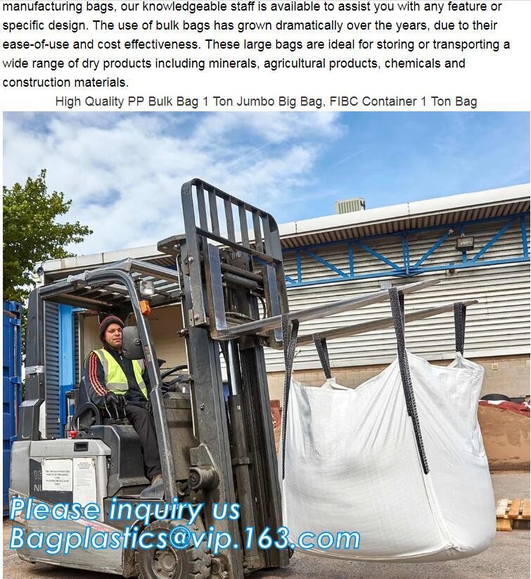 100% New Virgin Polypropylene PP Woven Big Bulk Bag Jumbo Bag FIBC For Packing Sand 1 Ton 1.5 Ton 2 Ton Made In package