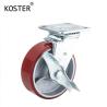 Buy cheap 5 Inch PU Wheel Black Rubber Adjustable Industrial Heavy Duty Caster Wheel With Brake from wholesalers