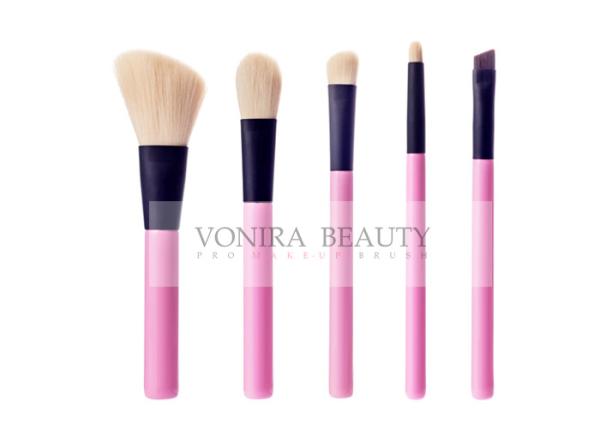 Buy cheap Fasionable 5pcs Makeup Brush Gift Set With Pink Handle And Black Ferrule from wholesalers
