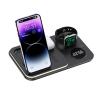 Buy cheap LED 3 In 1 Foldable Wireless Charger 15W 10W 7.5W 5W With Clock from wholesalers