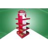 Buy cheap Red Eco-friendly Corrugated Cardboard Free Standing Display Units Four Shelves Shinning Offset Printing from wholesalers