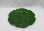 Ceramic Green Cabbage Leaf Plates Customized Size Dolomite For Dinner