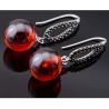 Buy cheap Thai Sterling Silver Marcasite Retro Earrings Synthetic Garnet Bead Drop Earring(053142) from wholesalers