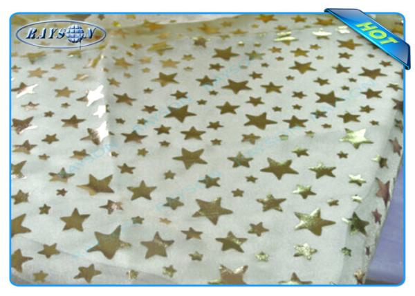 Buy cheap Diposable Golden Star Printed Non woven Tablecloth Roll / Piece For Christmas Decoration from wholesalers