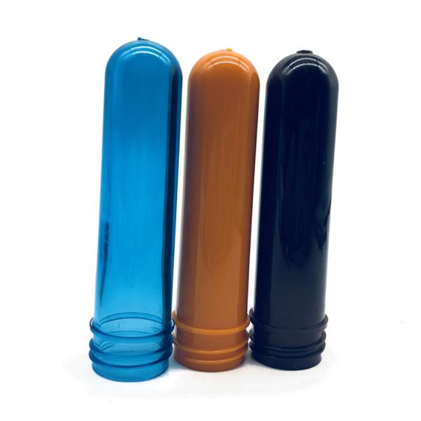 Buy cheap 18G mineral water bottle PET preform transparent purple 30/25mm neck finish from wholesalers