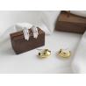Buy cheap Lanciashow 925 Solid Silver Gold Plated Jewelry Hoop Earrings Simple Concavo Convex Shape from wholesalers